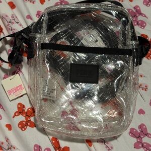 PINK Victoria's Secret Clear Crossbody Bag with Black Accents